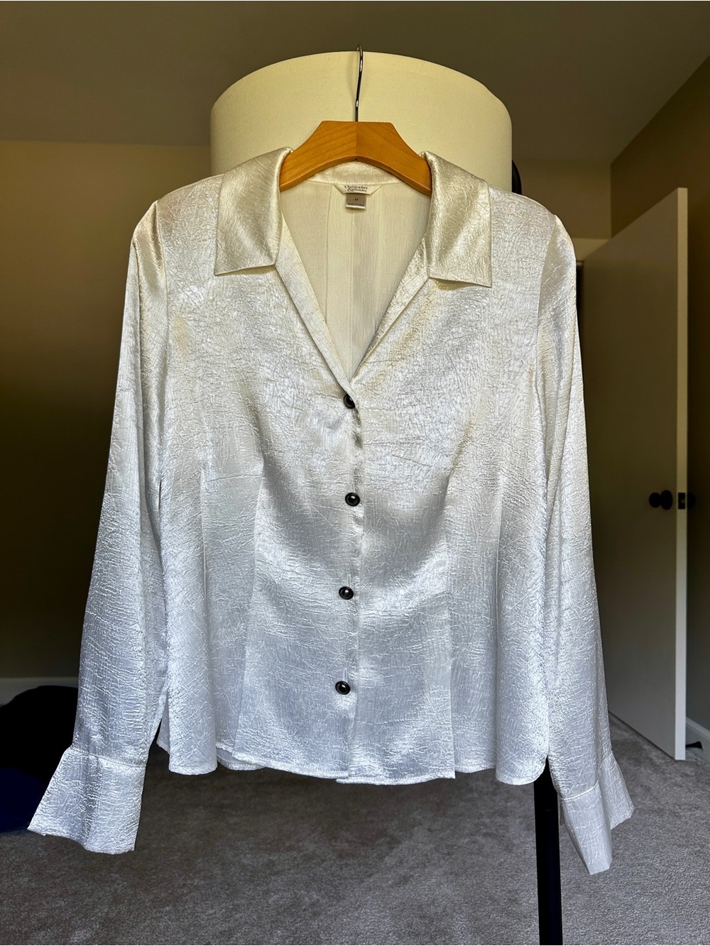 Vintage Christopher & Banks Ivory Satin Blouse
